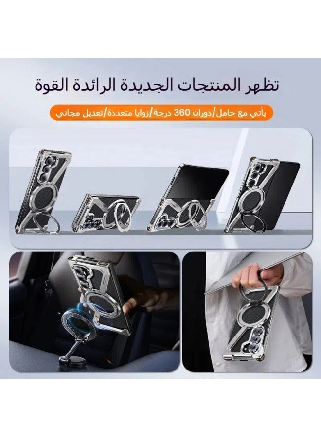 General Compatible with Samsung Z Fold 6 folding screen phone case metal bracket magnetic Z Fold 5 hollow phone case  - Image 3