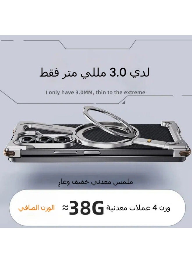 General Compatible with Samsung Z Fold 6 folding screen phone case metal bracket magnetic Z Fold 5 hollow phone case  - Image 4