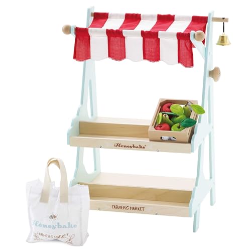 Le Toy Van - Timeless Honeybee Wooden Market Play Shop Set | Perfect for Supermarket, Food Shop or Cafe Pretend Play | Great As A Gift,TV181 - Image 1