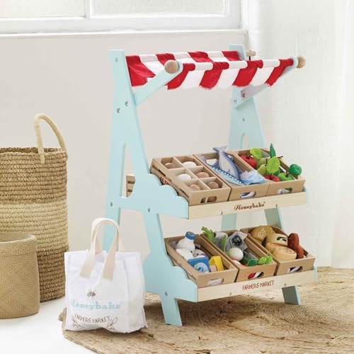 Le Toy Van - Timeless Honeybee Wooden Market Play Shop Set | Perfect for Supermarket, Food Shop or Cafe Pretend Play | Great As A Gift,TV181 - Image 2