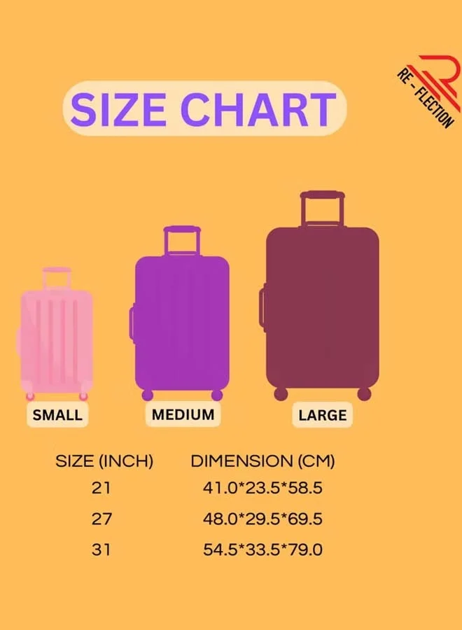 ريفلكشين REFLECTION Hard Luggage, Trolley Bag with PP Plastic Body with Soft 3 Level Adjustable Handle, Blue, 69 cm