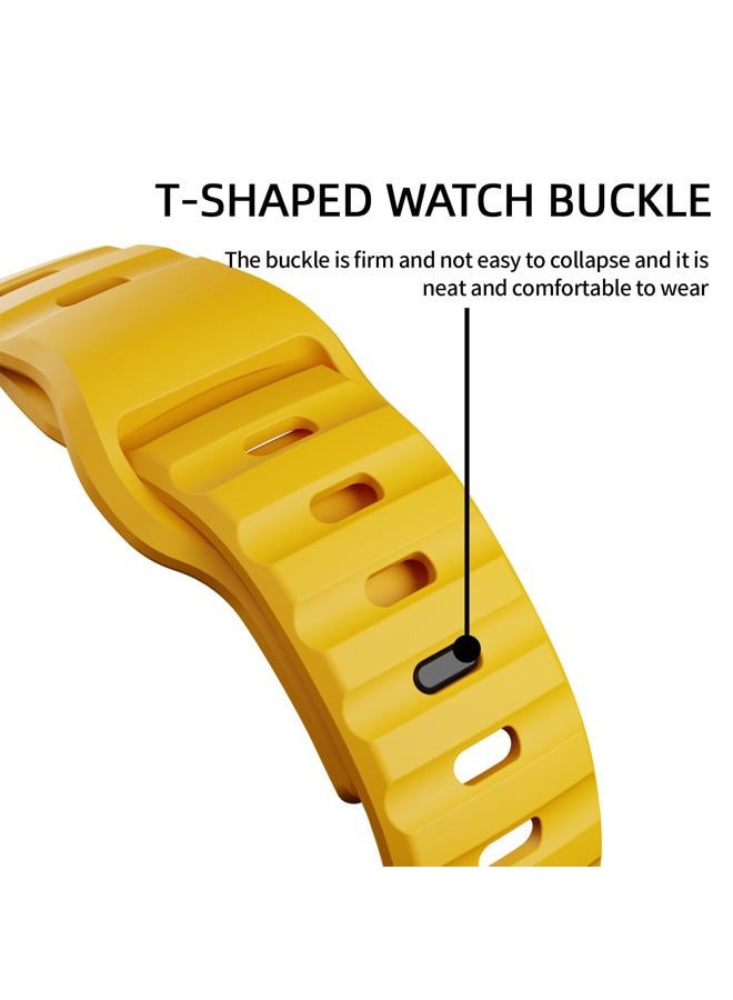 Sport Bands Compatible with Apple Watch Ultra Band 49mm 45mm 44mm 42mm 41mm 40mm 38mm,Men Women Soft Silicone Waterproof Strap for iWatch Series 8 7 6 5 4 3 2 SE Ultra (42/44/45/49mm, Orange yellow) - Image 5