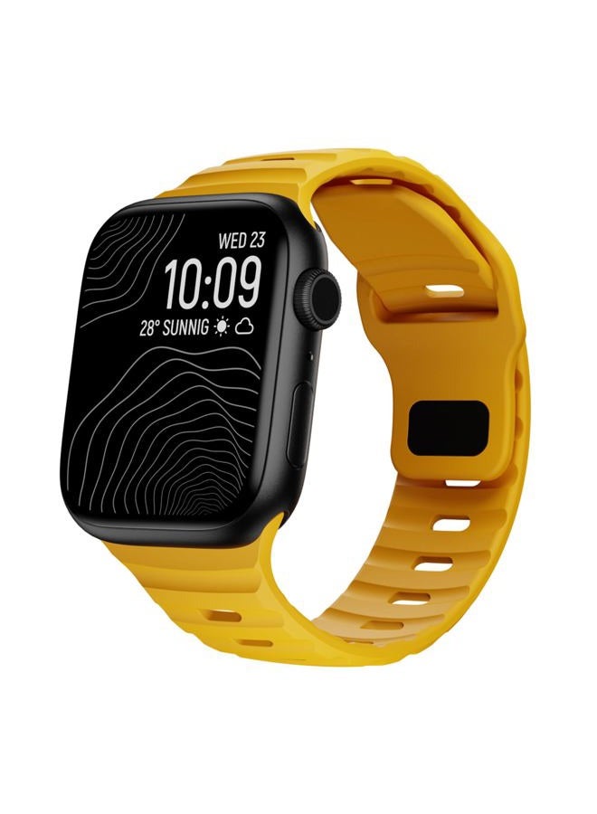 Sport Bands Compatible with Apple Watch Ultra Band 49mm 45mm 44mm 42mm 41mm 40mm 38mm,Men Women Soft Silicone Waterproof Strap for iWatch Series 8 7 6 5 4 3 2 SE Ultra (42/44/45/49mm, Orange yellow) - Image 1
