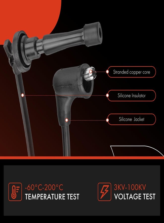 أ-بريميوم طقم أسلاك شمعات إشعال A-Premium متوافق مع هوندا CR-V موديلات 1997-2001 وأكيورا إنتيجرا موديلات 1990-2001 سعة 1.8 لتر و2.0 لتر، طقم من 4 قطع - Image 4