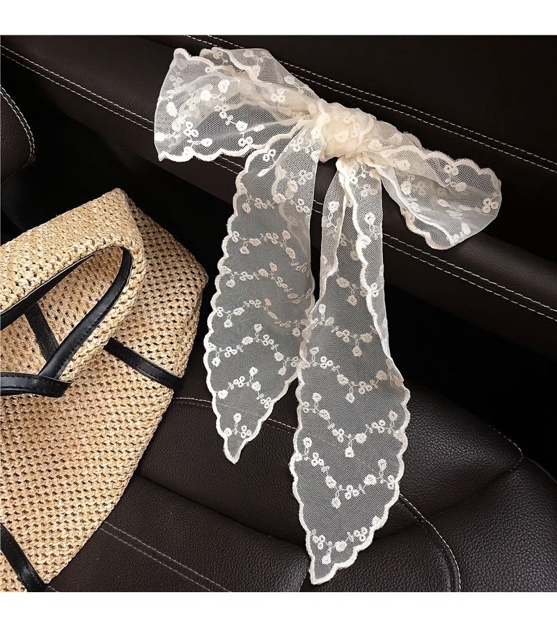 Bow Tie Elegant Lace Headband Long Streamer Hair Tie - Image 5