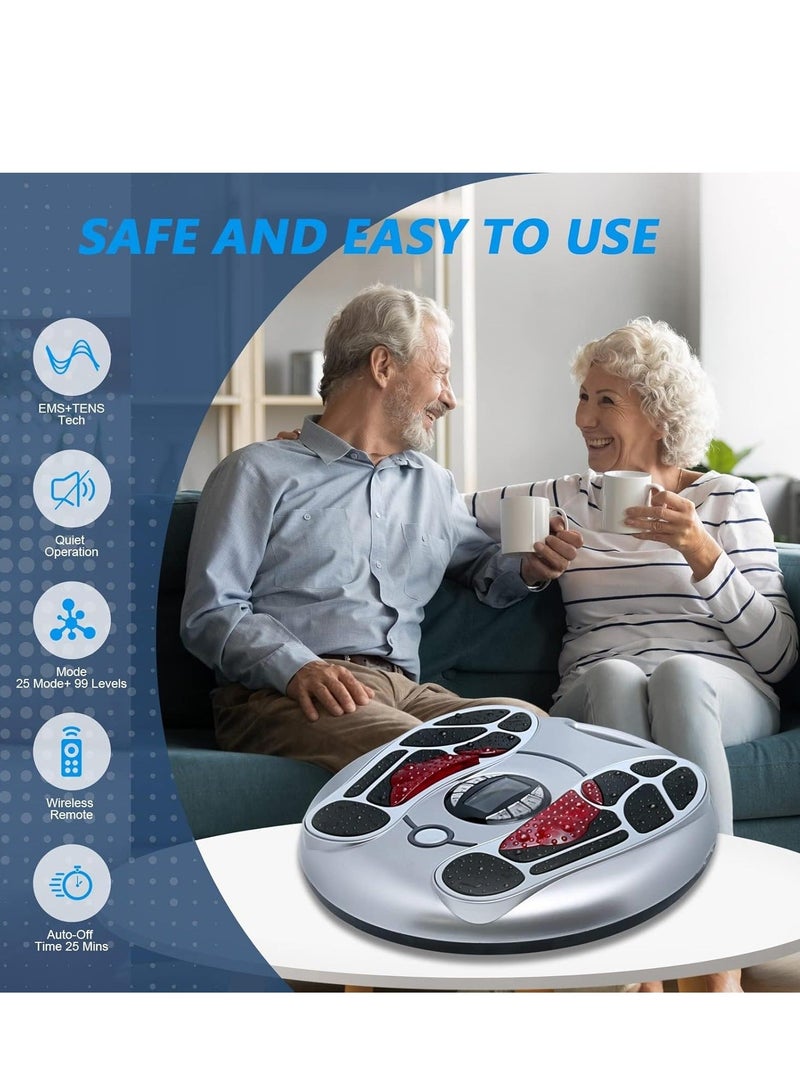 الأزرق جي دبليو EMS Foot Massager for Neuropathy, FSA HSA Approved Products, Circulation Stimulator, and Pain Relief, 25 Modes 99 Intensities, Ideal Gift Women/Men - Image 2