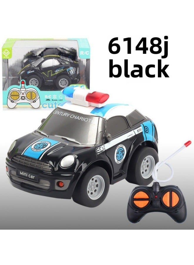 Ultra-Small Micro Drift Professional Charging Wireless Fall-Resistant Boy Children's Toy Mini Remote Control Car-Color:Police Car Style Black [remote Control Distance 3- 4m ]-Proportion:Bring Your Own Battery (not Recommended)  - Image 1