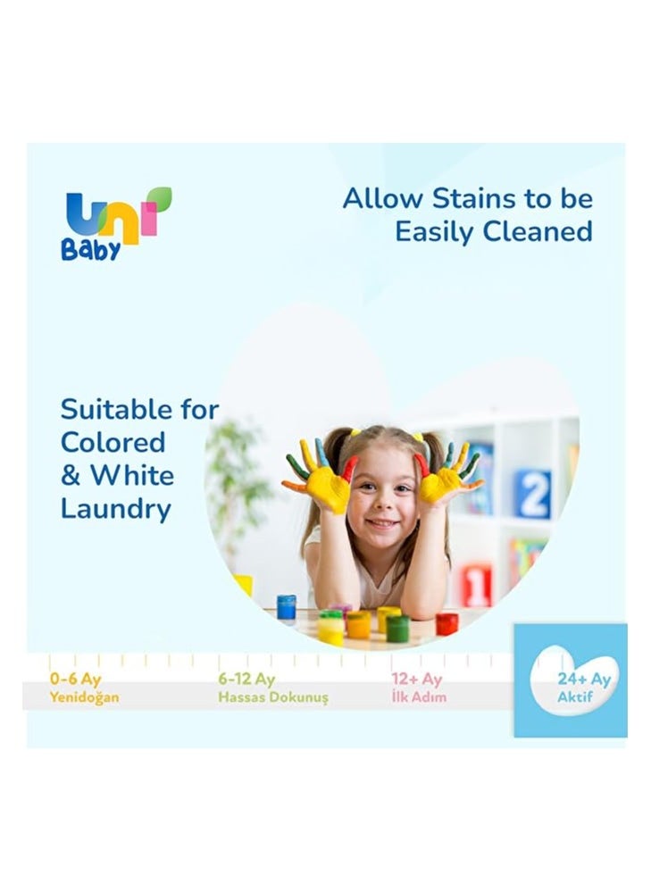 Uni baby Baby Active Laundry Detergent 1500ml x 2 - Dermatologically Tested for Sensitive Skin - Gentle, Effective and Thorough Cleaning, Dye Free & Bleach Free,Safe for Babies and Kids  - Image 4