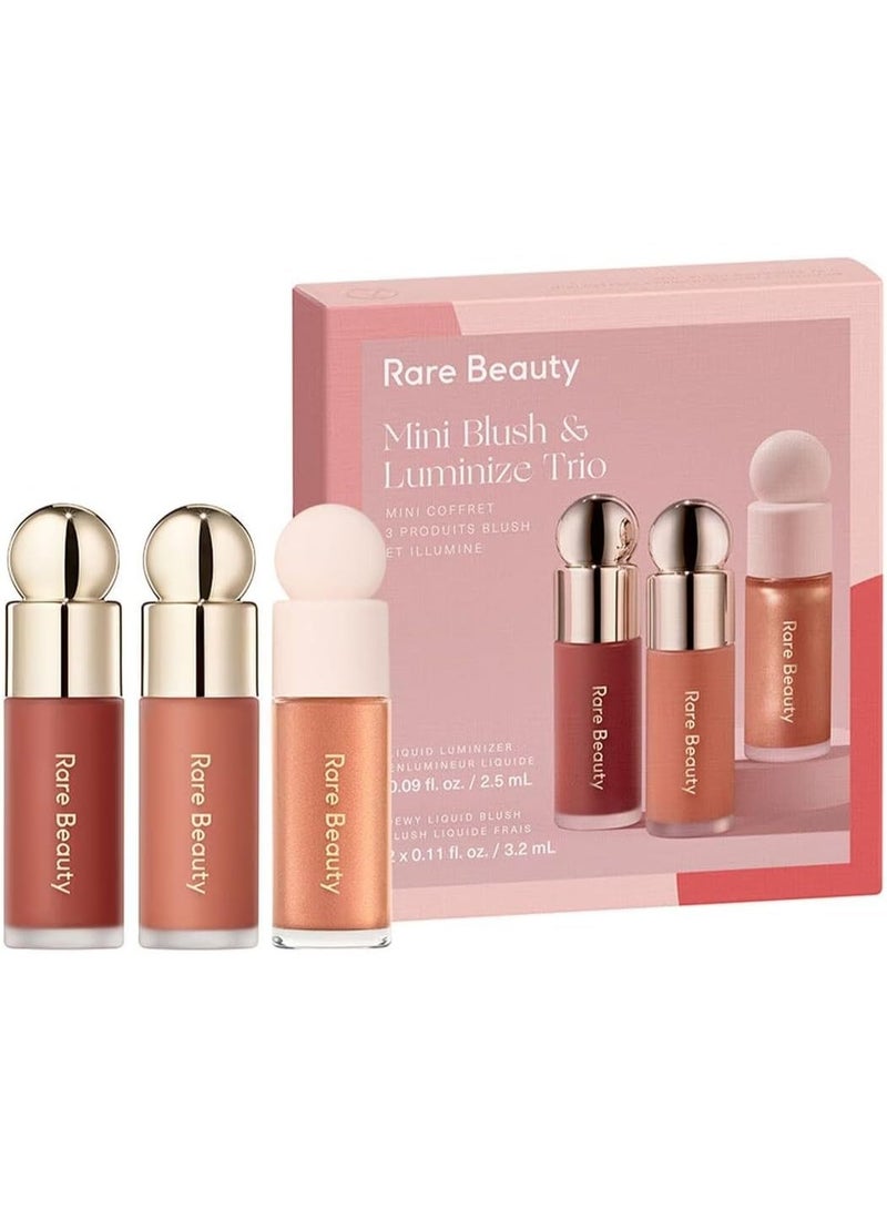 ROSE BERRY The complete 3-in-1 Rose Berry liquid blush set: long-lasting, natural-looking peachy cheeks; liquid highlighter with a sun-kissed glow; and a 4-piece beauty blender set including a fluffy brush. - Image 4