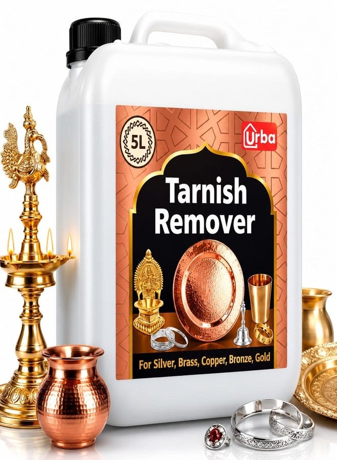 URBA New Silver Dip 5000 ml| Instant Silver Cleaner Sparkling Clean Silver Without Silver Loss| Brass cleaning liquid for Pooja utensils - 5 Litre - Image 1
