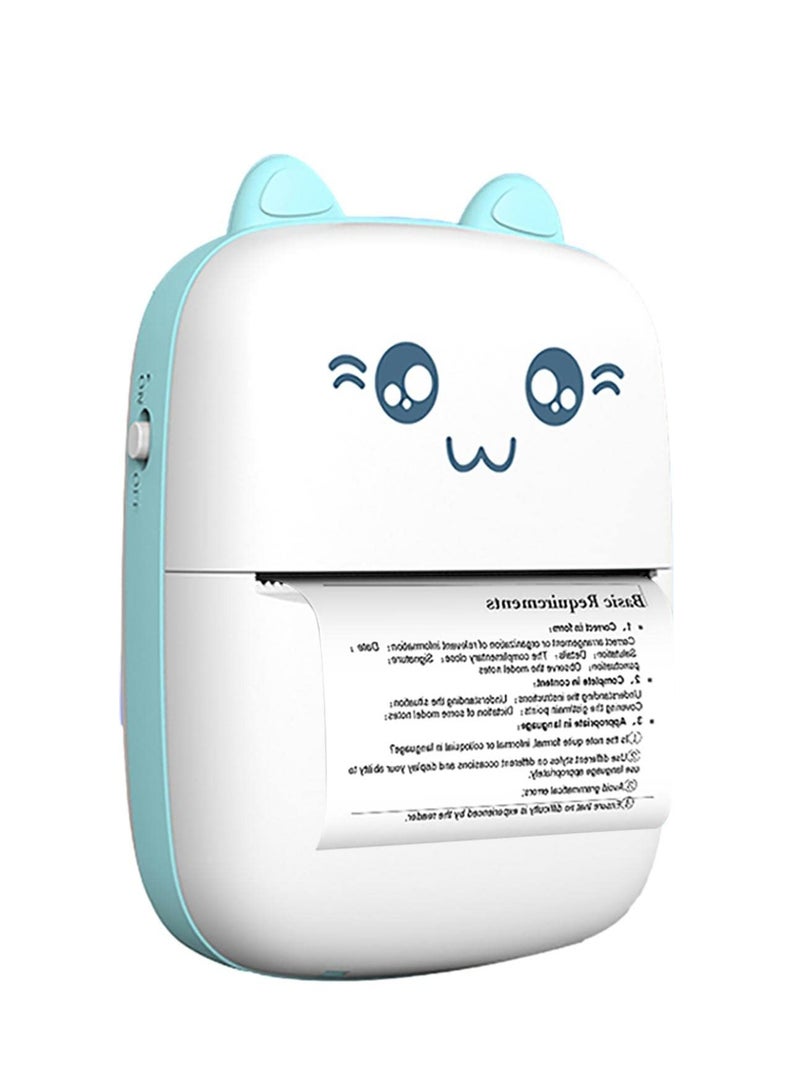 Smart Pocket Portable Photo Printer, Mini Thermal Label Printer with Wireless Bluetooth Connectivity and Adhesive (Blue) - Image 1