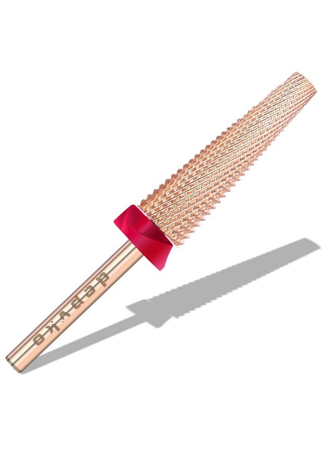 Depvko Depvko Super Long 5 in 1 Nail Drill Bits, 3/32'' Carbide Tungsten Bits, Two Way Rotate Professional Advanced Safety Bits for Nail, Fast Remove for Manicure Pedicure Cuticle Gel Polishing(F, Rose Gold) - Image 1