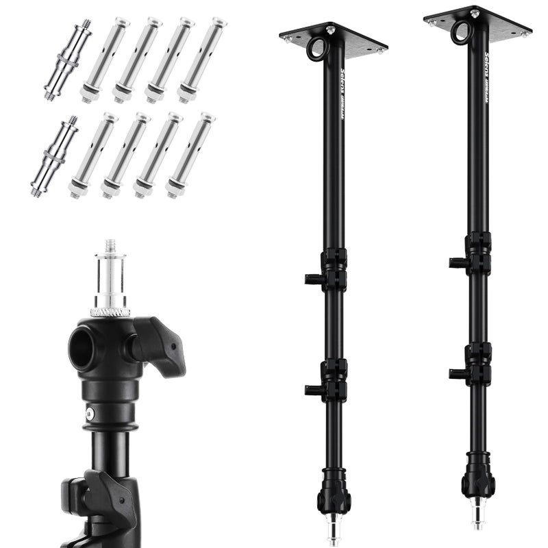 Selens Selens Camera Wall Ceiling Mount Boom Arm 2Pcs for Photography Studio Video Strobe Flash Ring Light Max Length 103cm with 1/4" 3/8" Thread Screw Detachable for DSLR Camera Monolight - Image 1