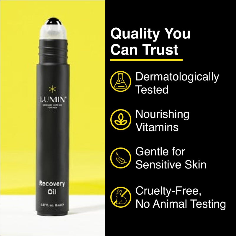 Lumin - Recovery Oil - Hydrate and Repair Dry Damaged Skin Use for Flights and Long Days, A face Oil Stick with Squalane & Argan Oil Made for Maximum Skin Repair, Suitable for All Skin Types, 8ml - Image 3