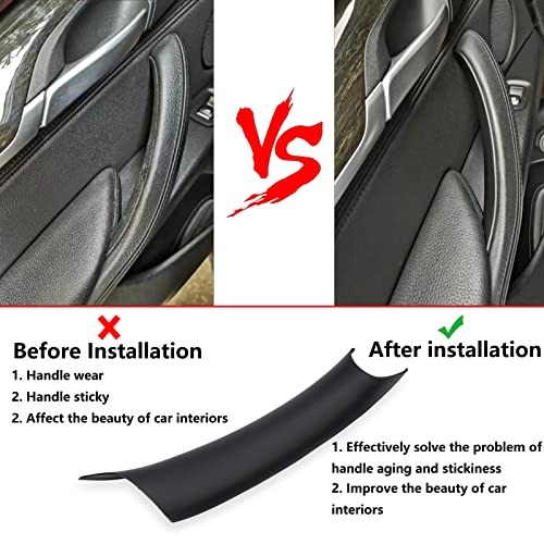 GEATaaT Door Pull Handle Covers Compatible with BMW X5 Series F15/F85 2014-2018, BMW X6 Series F16/F86 2015-2018(3PCS)(Black) - Image 2