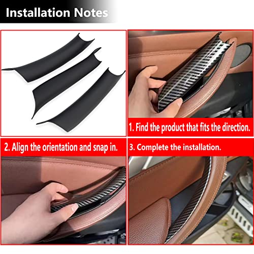GEATaaT Door Pull Handle Covers Compatible with BMW X5 Series F15/F85 2014-2018, BMW X6 Series F16/F86 2015-2018(3PCS)(Black) - Image 5