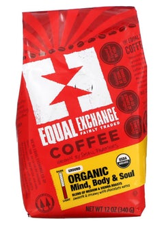 Equal Exchange Organic Coffee Mind Body & Soul Ground Medium & Vienna Roasts 12 oz (340 g) 
