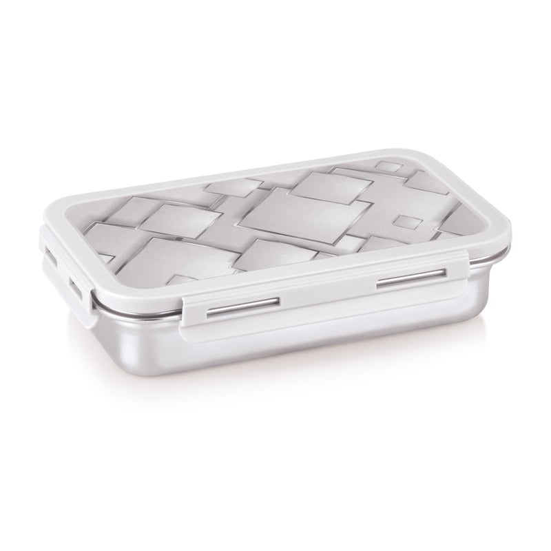 Attro Brunch Stainless Steel Lunch Box with 1 Small Container Airtight Leak-Proof Food Grade - Grey 560ml+170ml - Image 5