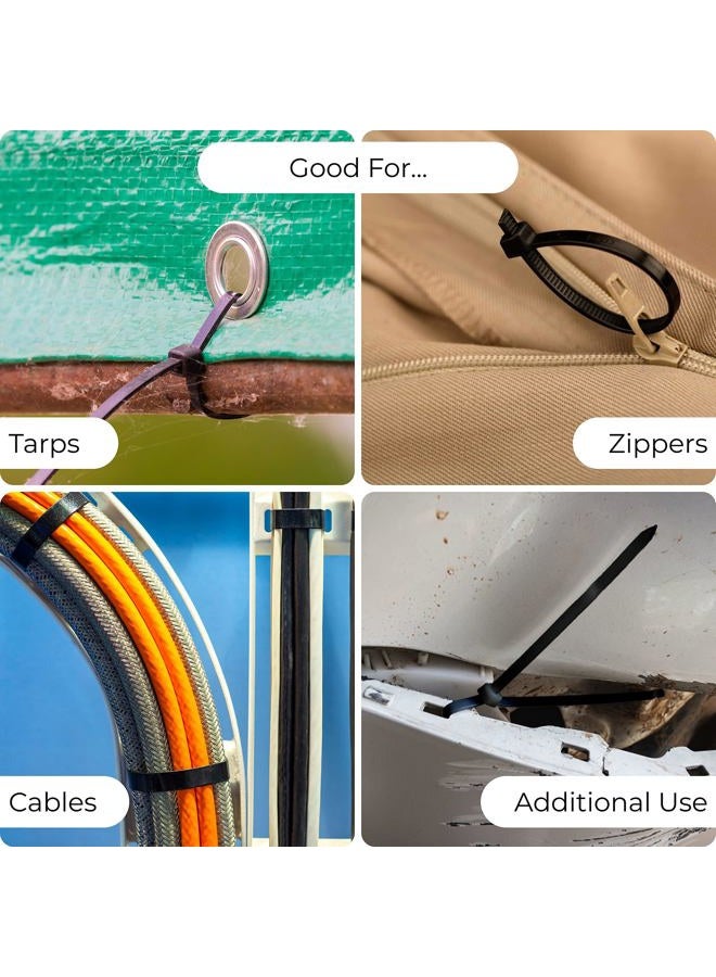 Bolt Dropper 12" Inch Zip Ties Black (100 Pack), 40lb Strength, Nylon Cable Wire Ties, . - Image 3