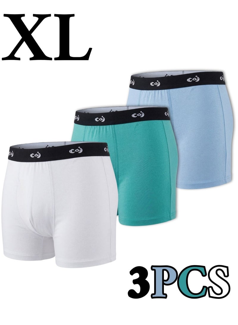 طقم بوكسر رجالي قطن 100% Ultra Comfort (عبوة 3 قطع) - ألوان متعددة وقصة Perfect Fit بخصر مطاطي مرن مقاس  XL
