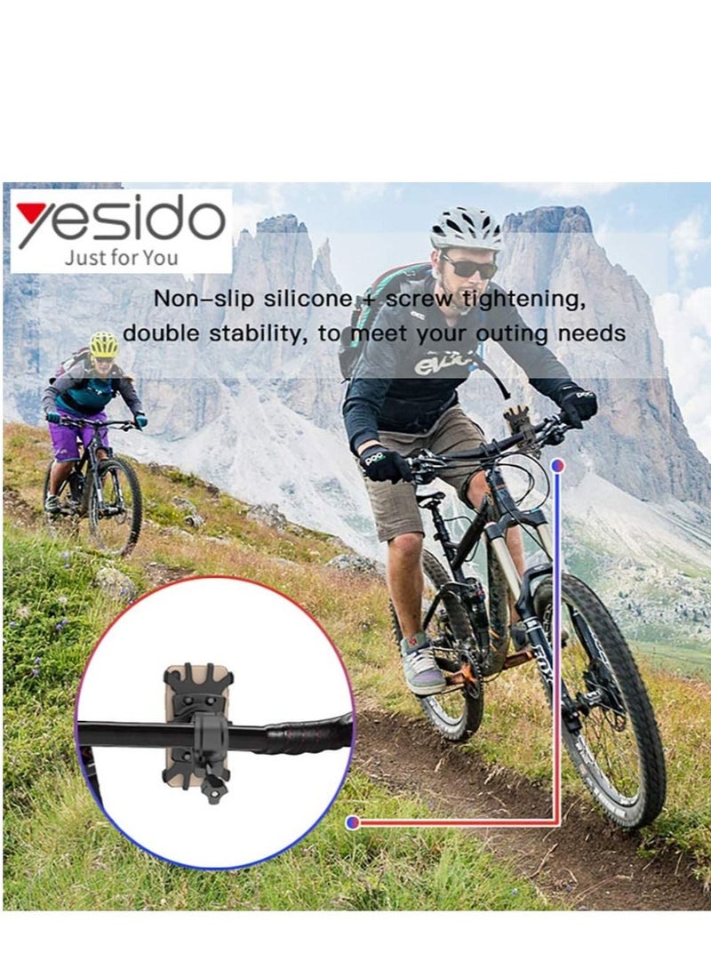 Yesido C66 Bike Bicycle Motorcycle Mobile Phone Holder Mount Universal 360 Degree Adjustable Rotation Compatible With Iphone 12 Mini/12/12 Pro, Samsung Galaxy S21/20 Or Note, Huawei And More - Image 5