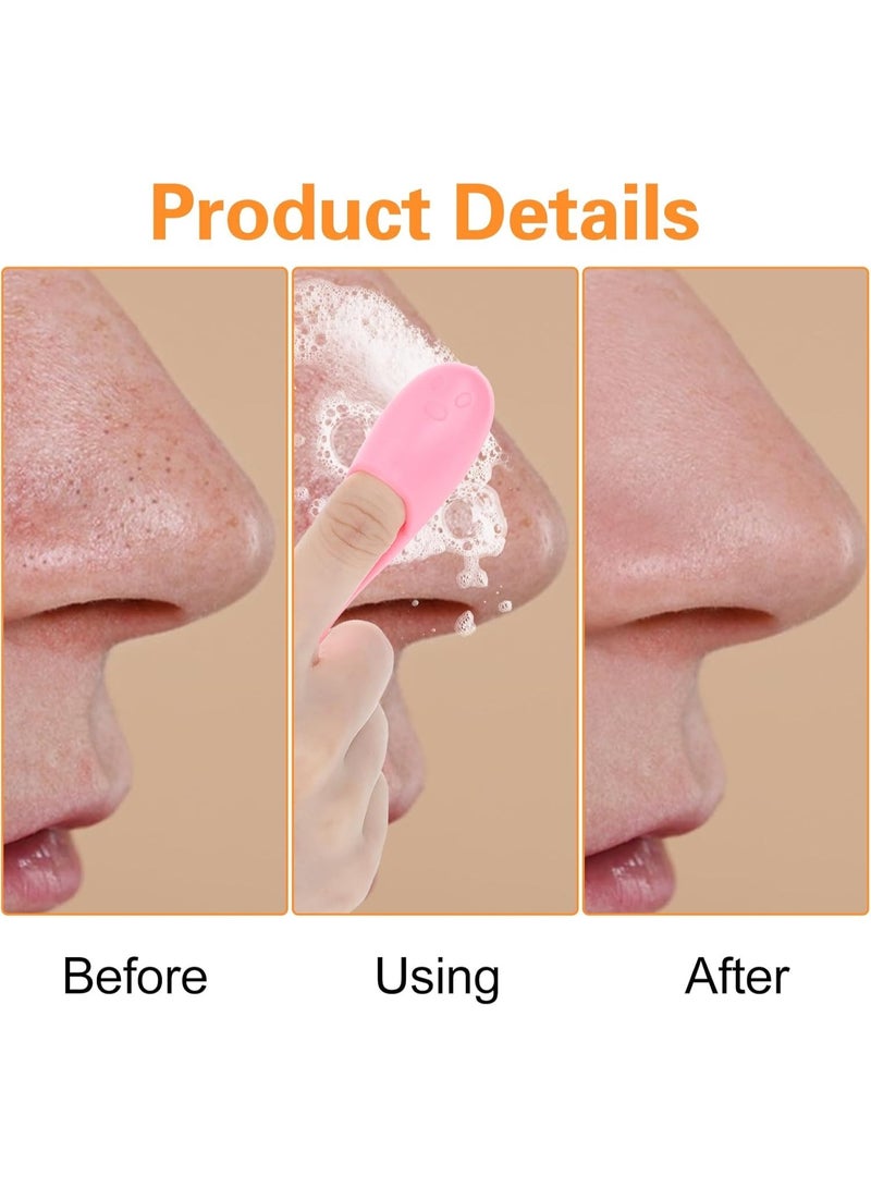 8 قطع من فرش تنظيف الوجه المصنوعة من السيليكون، فرش ناعمة لتنظيف مسام الوجه، فرش تنظيف أنف يدوية لطيفة، للبشرة الحساسة، إزالة الرؤوس السوداء، التقشير، التدليك، التنظيف، 4 ألوان - Image 3