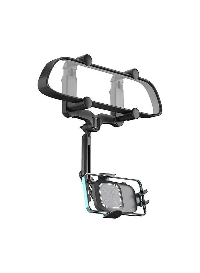 Green Tiger Rearview Mirror Phone Holder, 2024 Upgraded 360° Rotating Rear View Mount with Adjustable Arm Length, Multifunctional Universal Car All 4-7 Inch MobilesRT-628
