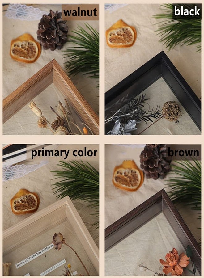 NatureMan Wooden Dried Flower Photo Frame Dried Flower Display Stand Decorative Floating Photo Frame,Double Sided Plexiglass Shadow Box Picture Frame,for Display Dried Flowers,Handicrafts (Walnut color-8x12) - Image 5
