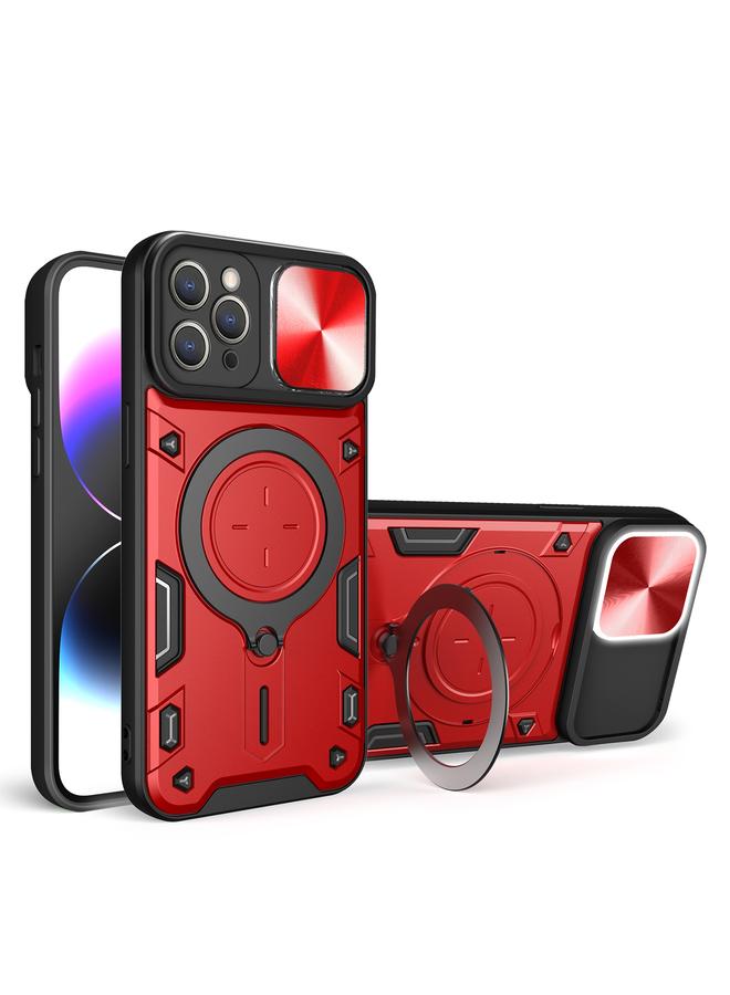 Zaboon Case For iPhone 13 Pro CD Texture Sliding Camshield Magnetic Holder Phone Case - Image 1