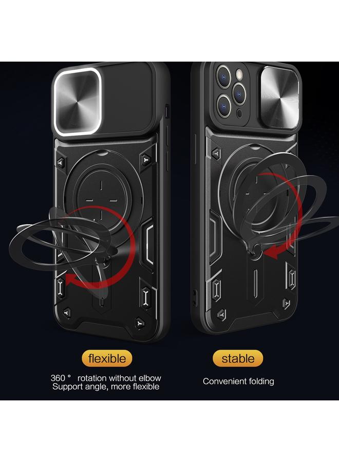 Zaboon Case For iPhone 13 Pro CD Texture Sliding Camshield Magnetic Holder Phone Case - Image 5