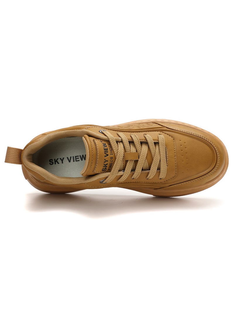 Sky View SKY VIEW Men's Fashion Shoes Ultrafine Fiber Vamp Casual Shoes For Men Non Slip Lace Up Chunky Sneakers Cushioned And Lightweight Low Top Walking Shoes  - Image 5