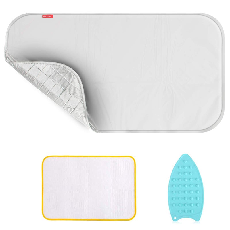 YQMAJIM Upgraded Thick Ironing MatTravel Ironing Blanket Ironing PadPortable DoubleSide UsingHeat Resistant Pad Cover for WasherDryerTable TopCountertopIroning Board for Small Space 22 x 47 inch  - Image 1