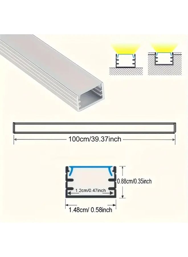 100cm Aluminum Channel System With Diffuser Cover For LED Strip Lighting Installation Kit Gold - Image 3