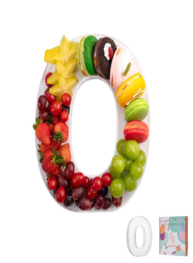 KEVJES 11" Clear Acrylic Letter & Number Charcuterie Tray, No Lid- Reusable Fillable Alphabet Box for Candy, Snacks, Cupcakes - Serving Platter for Birthday, Wedding, Baby Shower Party (O, 11 Inch) - Image 1