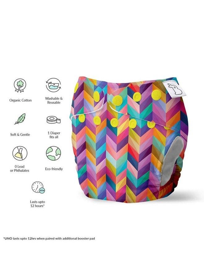 Superbottoms Cloth Diapers For Babies Cloth Diaper Combo Pack Of 5 Freesize Unonew Version; Reusable Cloth Diapers For Babies 3M To 3Y ; With 5 Organic Cotton Inserts;Pads  - Image 4