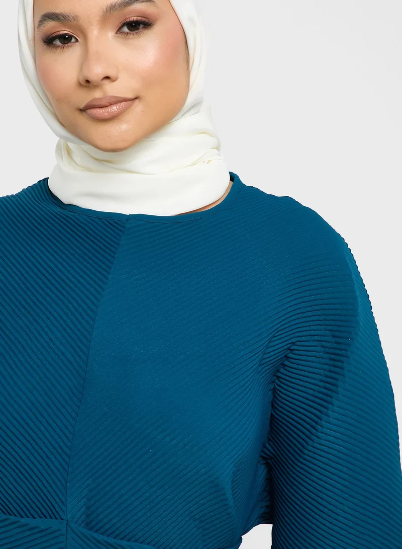 Khizana Pleated Top With Belt