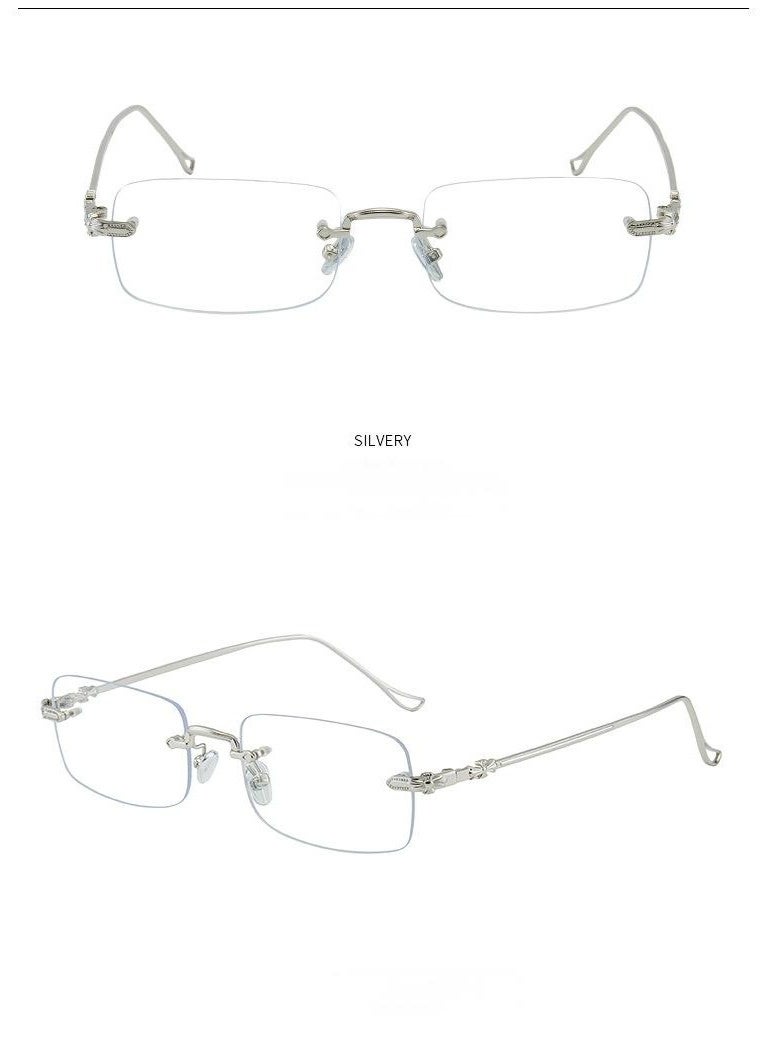 نظارات مربعة بدون إطار فائقة الخفة، مضادة للضوء الأزرق بتقنية عالية، متوفرة بوصفة طبية، إطارات فائقة الخفة - Image 1