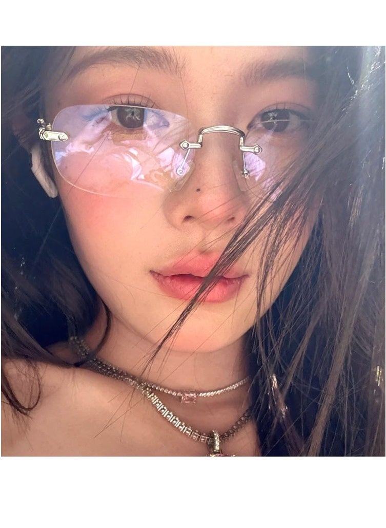 نظارات مربعة بدون إطار فائقة الخفة، مضادة للضوء الأزرق بتقنية عالية، متوفرة بوصفة طبية، إطارات فائقة الخفة - Image 2