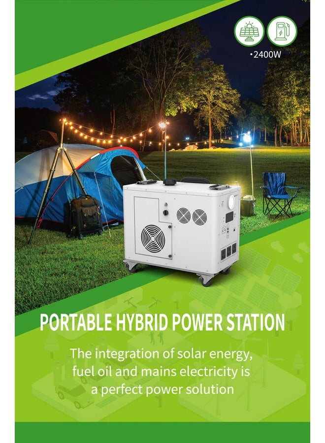 CRONY EB-S1500 2400W Hybrid Gasoline & LiFePO4 Power Station with 550W Engine, 2400Wh Capacity, Dual Fuel Charging, 400W Solar Input, 110V/220V AC Outputs for Extended Outdoor Home Emergency Power Supply - Image 5
