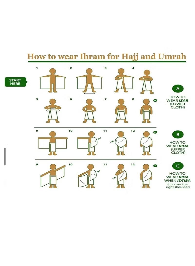 ميشيدا إحرام رجالي للحج والعمرة، ضرورة أساسية للعمرة - Image 4