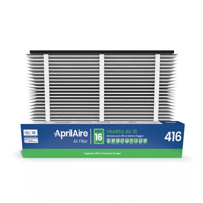 Aprilaire AprilAire 416 Replacement Filter for AprilAire Whole House Air Purifiers  MERV 16 Allergy Asthma  Virus 16x25x4 Air Filter Pack of 1  - Image 1
