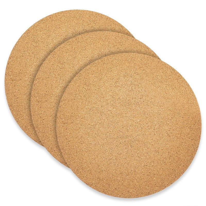 Juvale Plant Cork Mat Round Planter Plate for Home Decor House Plants 12 in 3 Pack 