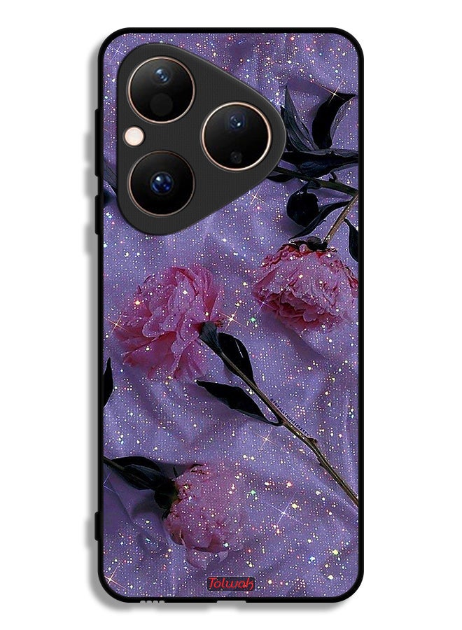 Tolwak Huawei Pura 80 Protective Case Cover Glitter Roses - Image 1
