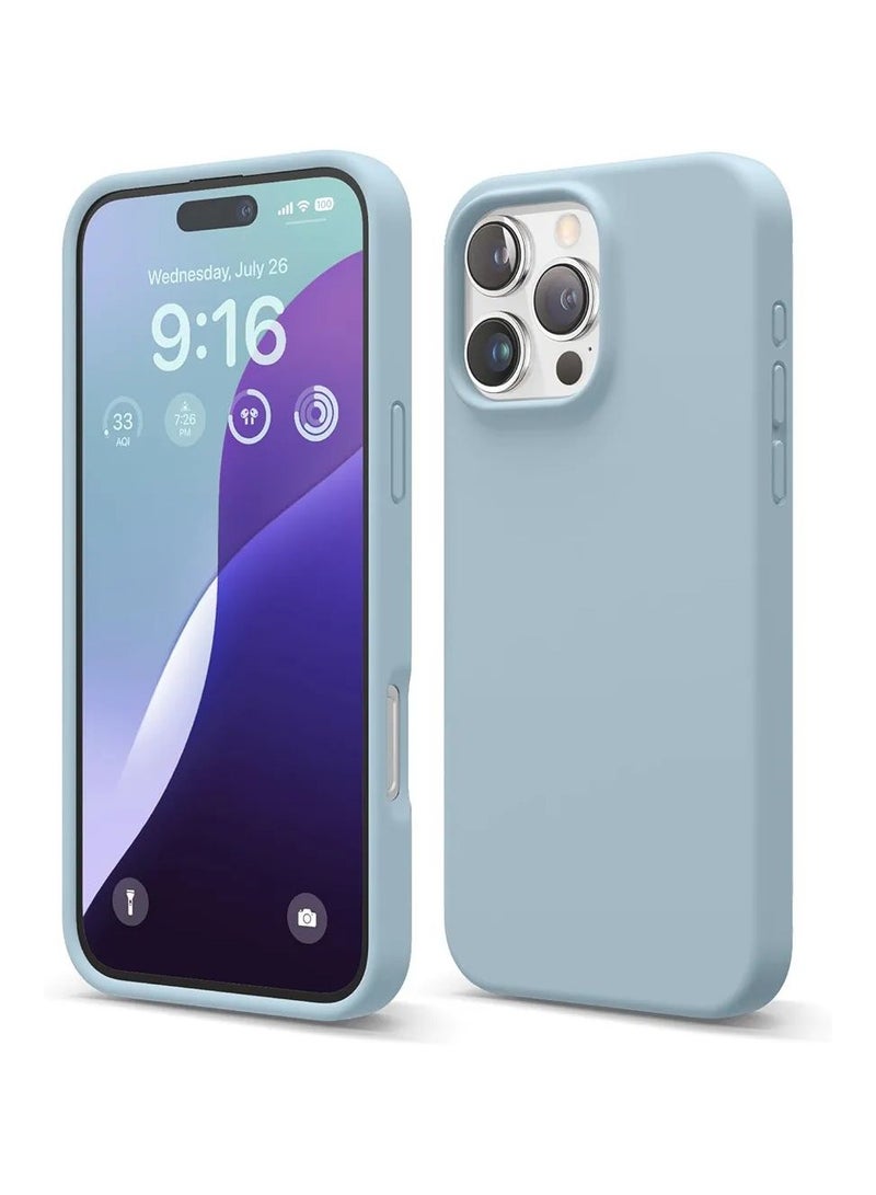 Silicone Case Compatible with iPhone 16 Pro Max, Slim Liquid Silicone Phone Case with 3-Layer Soft Rubber Shockproof TPU Lining, (Sky Blue) - Image 1