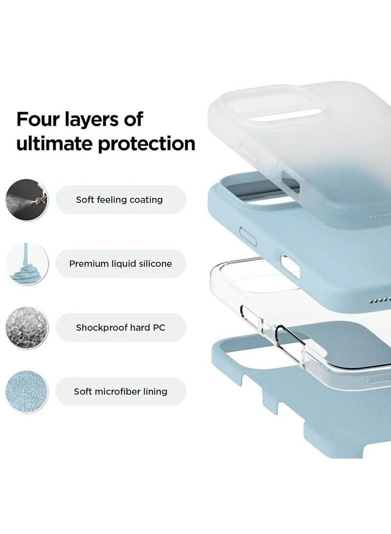 Silicone Case Compatible with iPhone 16 Pro Max, Slim Liquid Silicone Phone Case with 3-Layer Soft Rubber Shockproof TPU Lining, (Sky Blue) - Image 3