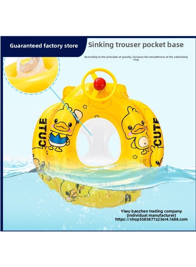 Generic INS Internet-famous Children's Swimming Ring Seat Ring Can Sit Anti-rollover Baby Swimming Ring Inflatable Swimming Ring Seat Ring-Inflated Inner Diameter:70 Cotton Pants Pocket Sequin Cute Duck Hea - Image 4