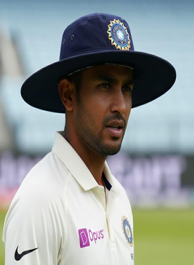 C Classic Navy Blue Cricket Hat & Cap Combo 2 with Embroidered Sun Star Emblem, Wide Brim Western Style, Cap Set, for Cricket Lovers - Image 3