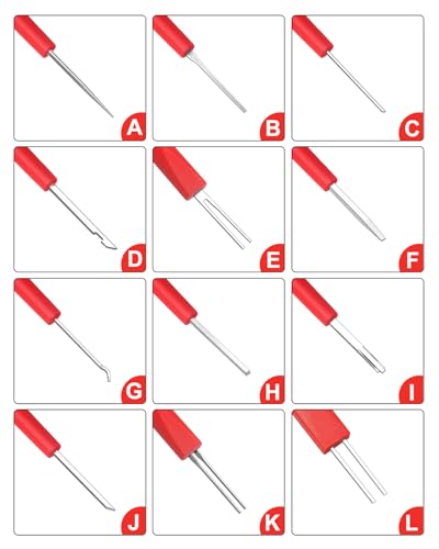 DAYDOOR Terminal Removal Tool Kit, 26 Pcs Depinning Tool Pin Removal Tool Kit, Connector Pin Removal Tool, Pin Extractor Tool Kit for Automotive Car Universal Vehicle Wire Harness（Red） - Image 4