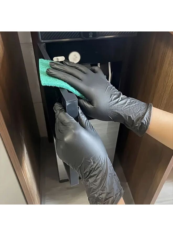 Black Nitrile Gloves M Oil Resistant Odorless All Season for Dishwashing Hairdressing - Image 3