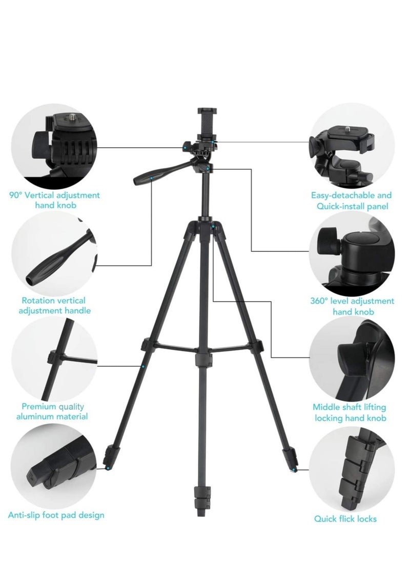 Generic "Flexible 136cm Extendable Tripod – Phone Stand with Wireless Remote and Carry Bag, Universal for Video, Selfies, and Travel Camera"  - Image 3